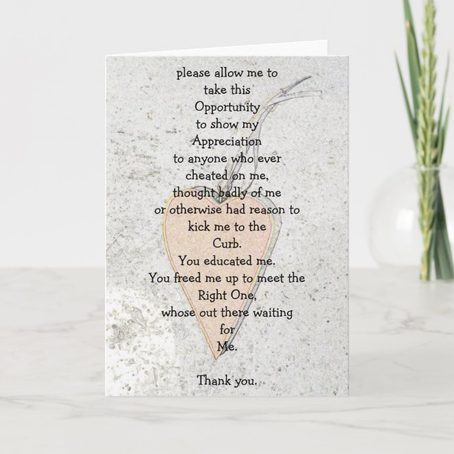 Looking for love thank you card (Front)