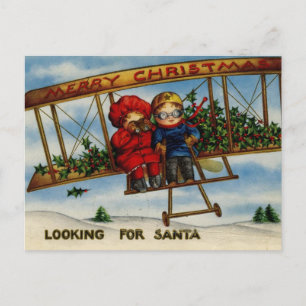 Looking For Santa Merry Christmas Vintage Postcard