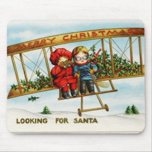 Looking for Santa vintage illustration Mouse Mat