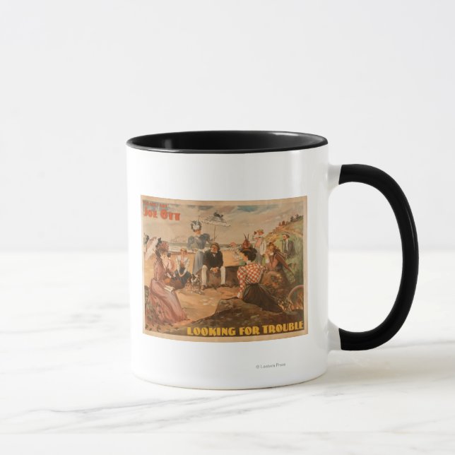 Looking for Trouble - Beach Scene Theatre Mug (Right)
