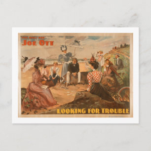 Looking for Trouble - Beach Scene Theatre Postcard