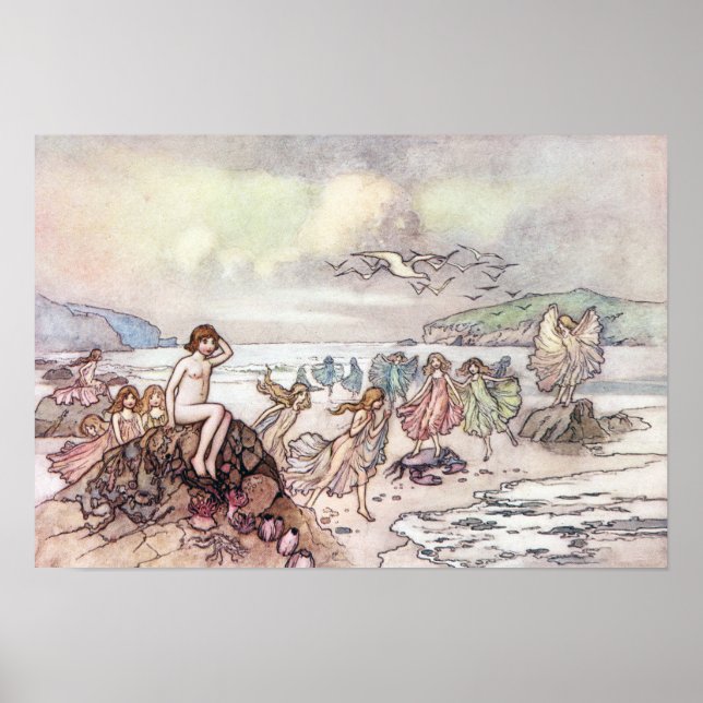 Looking for Water Babies by Warwick Goble Poster (Front)