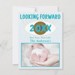 Looking Forward New Year 2025 Blue Holiday Card