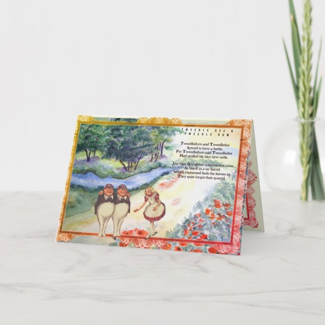 Looking Glass Alice Tweetle Dee Dum Song  Thank You Card (Front)