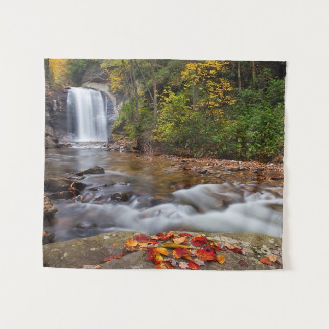 Looking Glass Falls Pisgah National Forest Tapestry (Front (Horizontal))