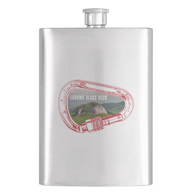 Looking Glass Rock Climbing Carabiner Hip Flask (Front)