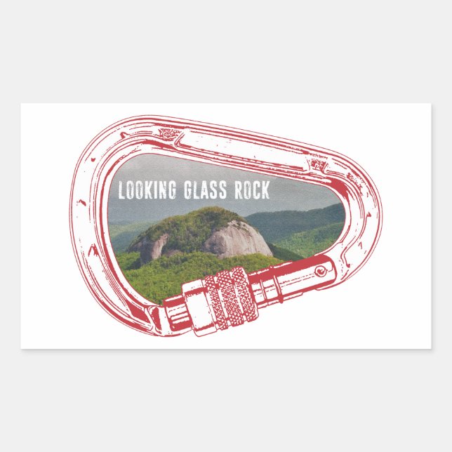 Looking Glass Rock Climbing Carabiner Rectangular Sticker (Front)