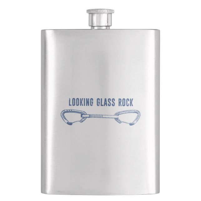 Looking Glass Rock Climbing Quickdraw Hip Flask (Front)