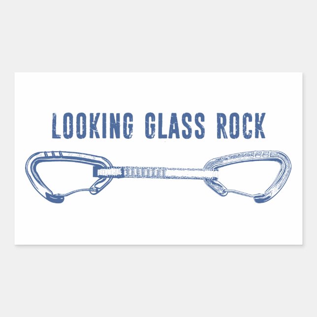 Looking Glass Rock Climbing Quickdraw Rectangular Sticker (Front)