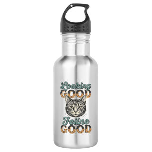 Looking Good Feline Good Vintage Cat Design_1 532 Ml Water Bottle