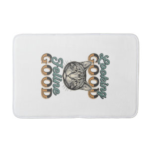 Looking Good Feline Good Vintage Cat Design_1 Bath Mat