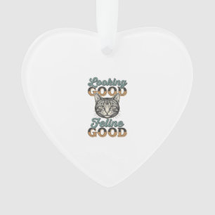 Looking Good Feline Good Vintage Cat Design_1 Ornament