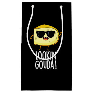 Looking Gouda Funny Cheese Pun Dark BG Small Gift Bag