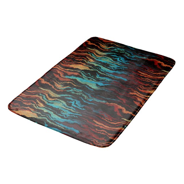 Looking into the Fire abstract Bath Mat (Angled)