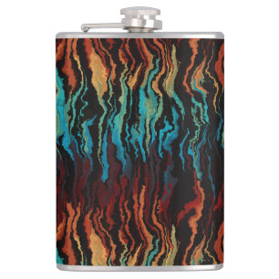 Looking into the Fire abstract Hip Flask