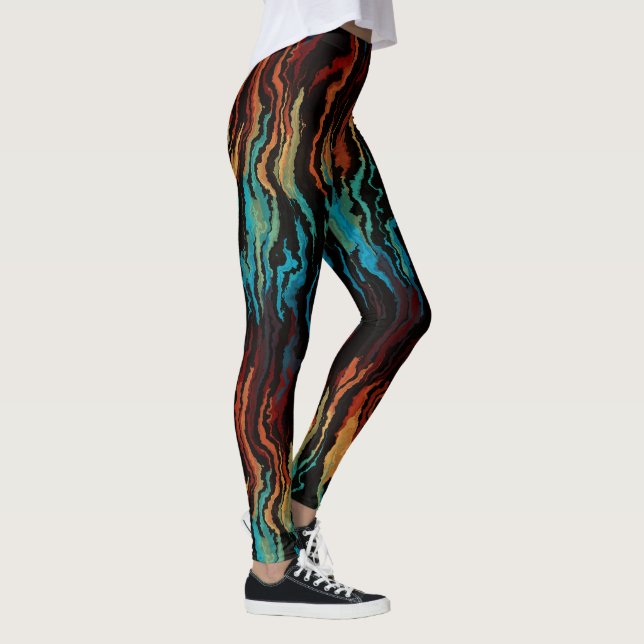 Looking into the Fire abstract Leggings (Right)