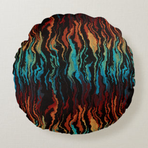 Looking into the Fire abstract Round Cushion