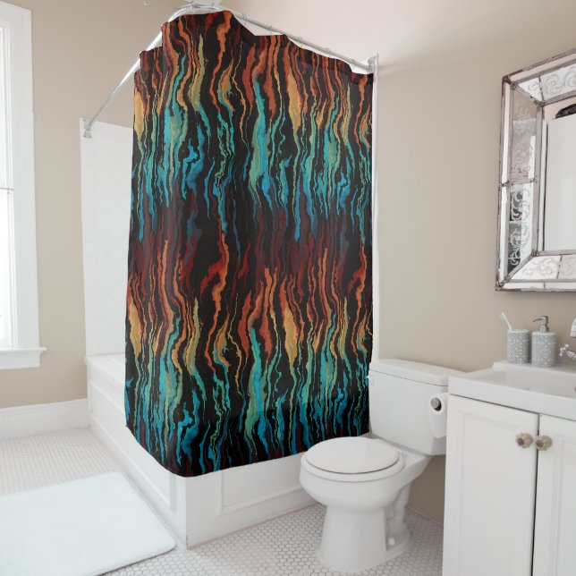 Looking into the Fire abstract Shower Curtain (In Situ)