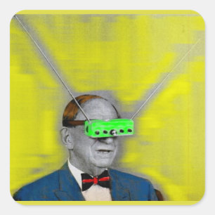 Looking into the future square sticker