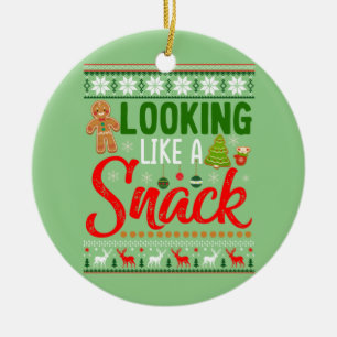 Looking Like A Snack Funny Christmas Cookie Ugly Ceramic Tree Decoration