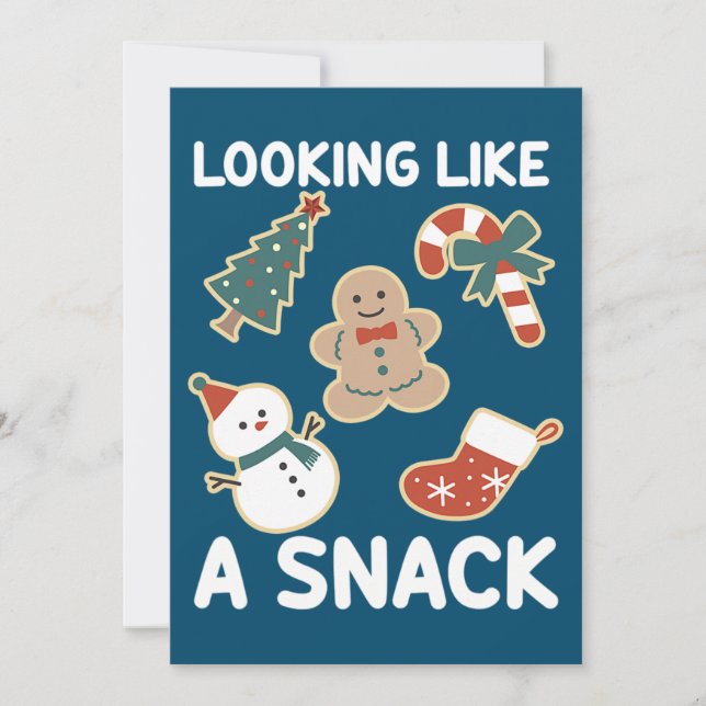 Looking Like A Snack Merry Christmas Santa Snack  Invitation (Front)