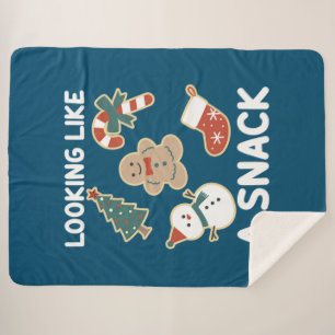 Looking Like A Snack Merry Christmas Santa Snack  Sherpa Blanket