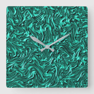 Looking like jade green textured of wall square wall clock