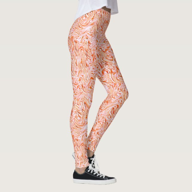 Looking like textured of wall, salmon colour leggings (Right)