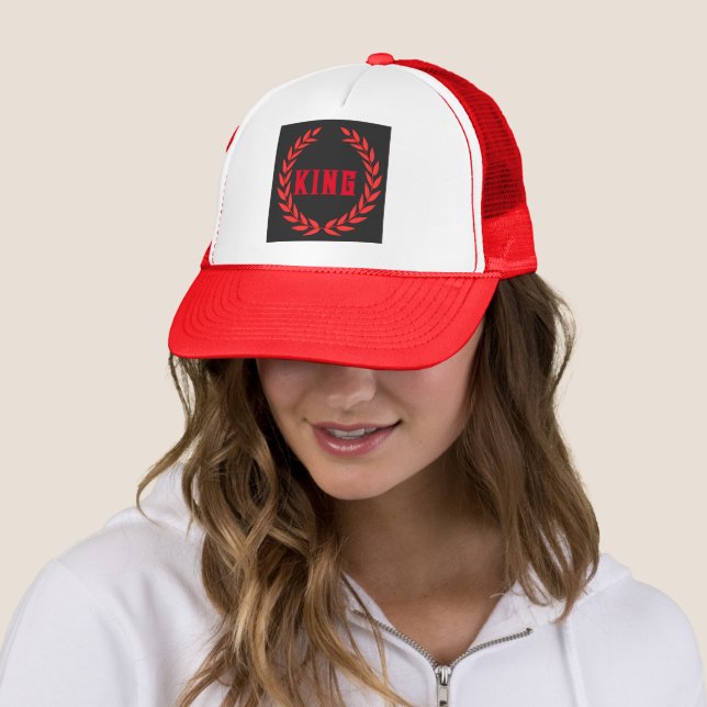 Looking Nice Crown Image King Text Fantastic  Trucker Hat (In Situ)