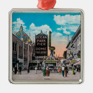 Looking North on Ocean Front, Ocean Park Metal Tree Decoration