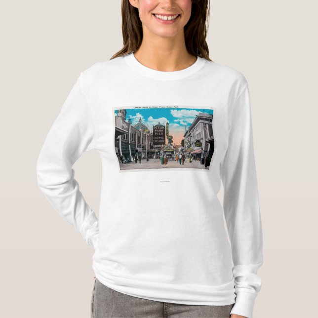 Looking North on Ocean Front, Ocean Park T-Shirt (Front)