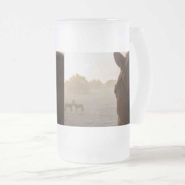 Looking Onward Frosted Glass Beer Mug (Front Right)