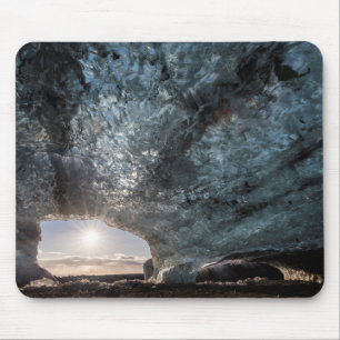Looking out an ice cave, Iceland Mouse Mat