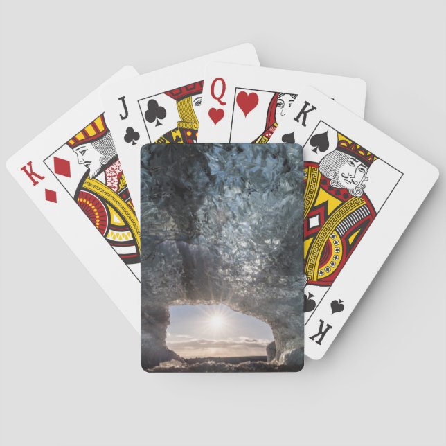 Looking out an ice cave, Iceland Playing Cards (Back)