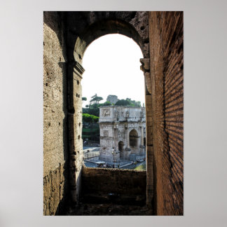 Looking out of the Colosseum Poster