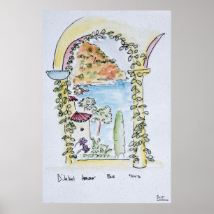 Looking out to the Mediterranean Eze, France Poster