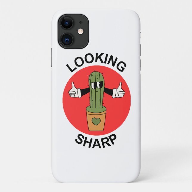 Looking Sharp Cactus Pun Case-Mate iPhone Case (Back)