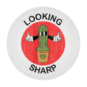 Looking Sharp Cactus Pun Cutting Board