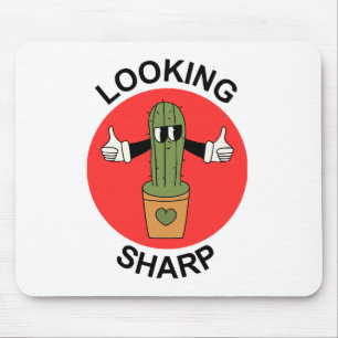 Looking Sharp Cactus Pun Mouse Mat