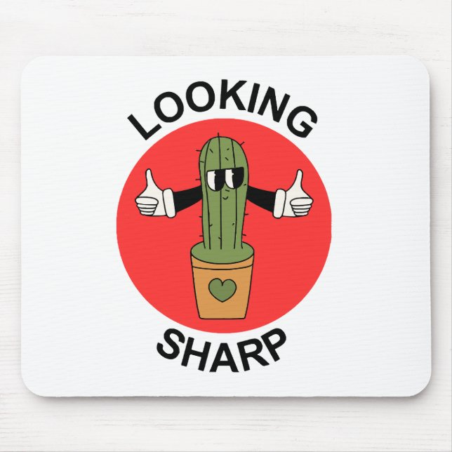 Looking Sharp Cactus Pun Mouse Mat (Front)