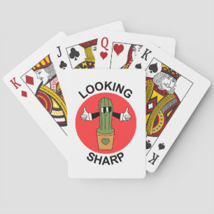 Looking Sharp Cactus Pun Playing Cards