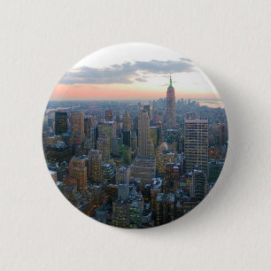 Looking South from Top of the Rock New York City 6 Cm Round Badge
