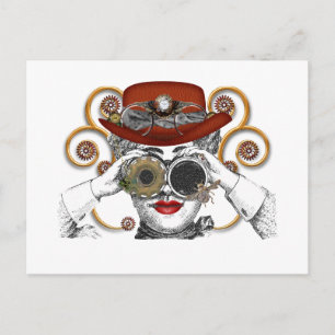 looking steampunked steampunk dude postcard