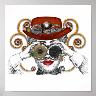 looking steampunked steampunk dude poster