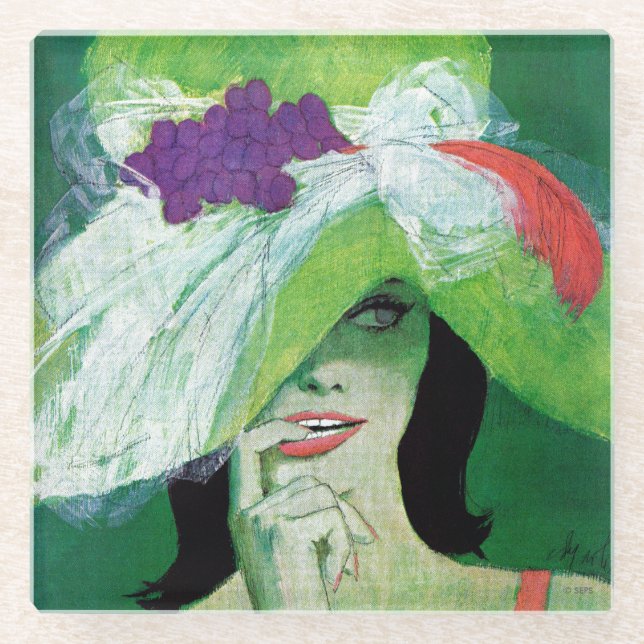 Looking the Other Way Glass Coaster (Front)