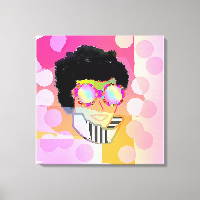 Looking Through Hearts Reflected Glasses Canvas Print (Front)