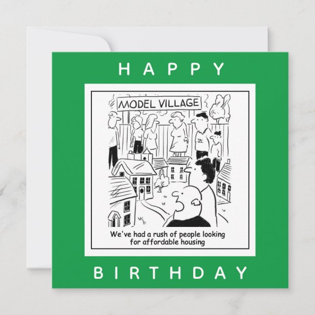 Looking to Buy Affordable Housing Cartoon Card (Front)
