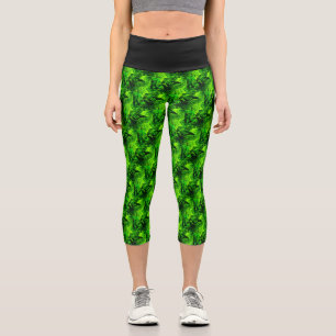 looking to green capri leggings