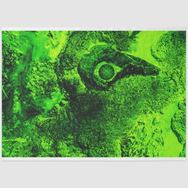 looking to green tissue paper (Front)