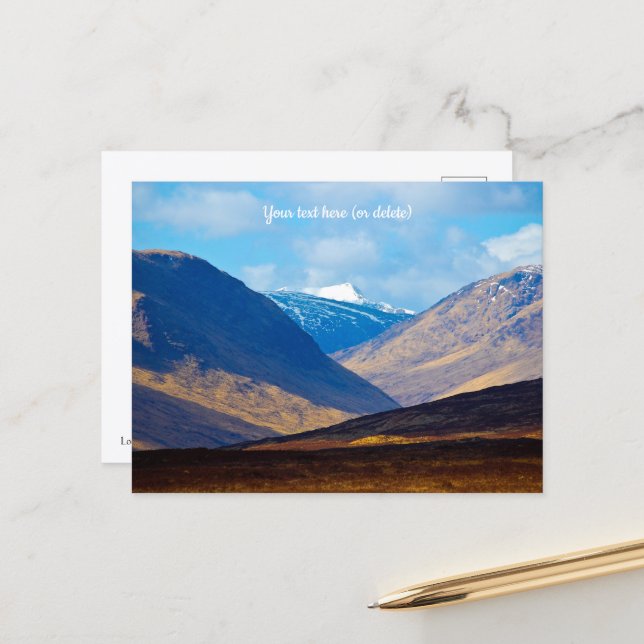 Looking towards Glen Etive, Scotland Postcard (Front/Back In Situ)